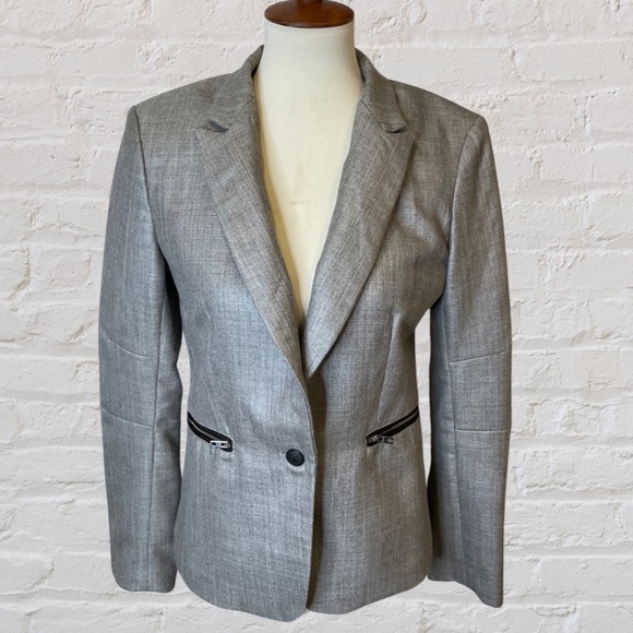 rag & bone Jackets & Blazers - Rag & Bone silver/grey blazer with zipper pockets